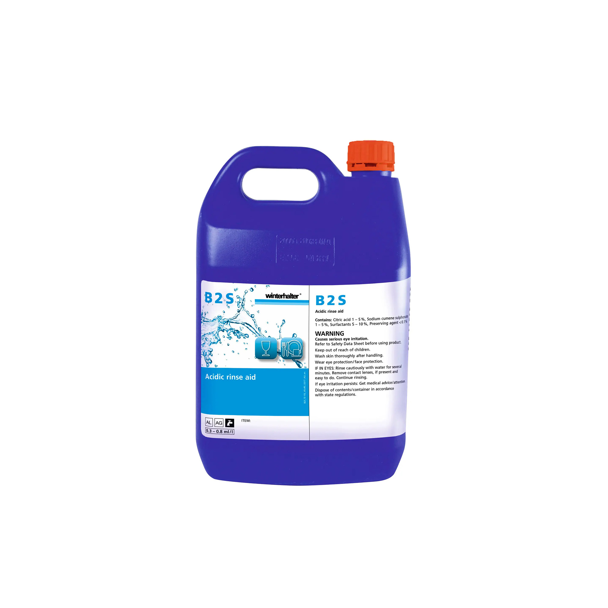 Winterhalter B2S Universal Liquid Glass & Dishwashing Rinse Aid (2x5 Litre)